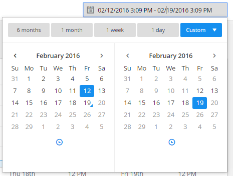 the date and time picker is one feature of the error group list