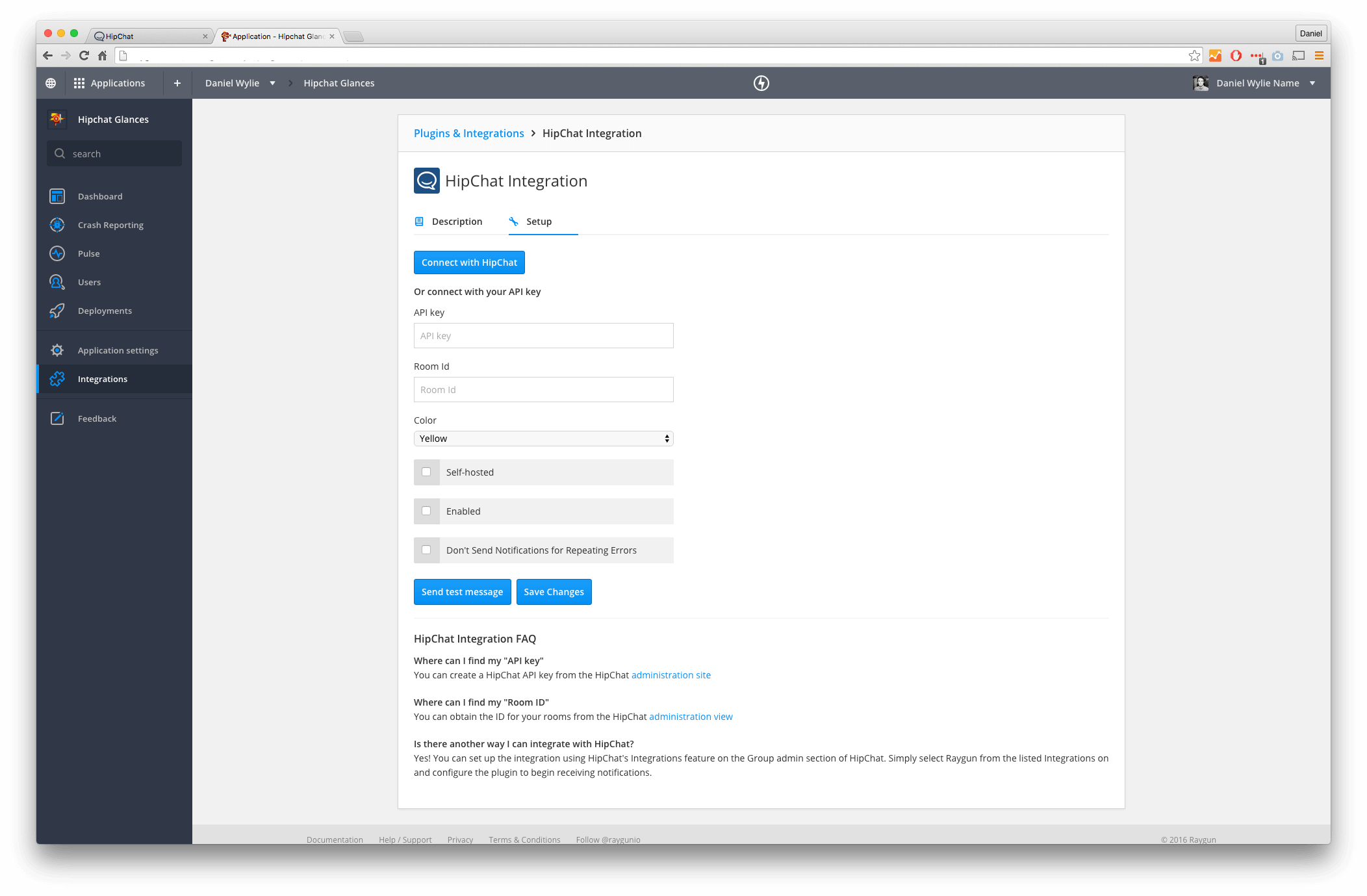 Raygun Hipchat glances