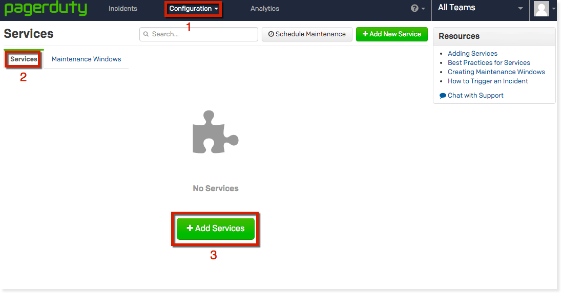 How to add a service inside PagerDuty with steps