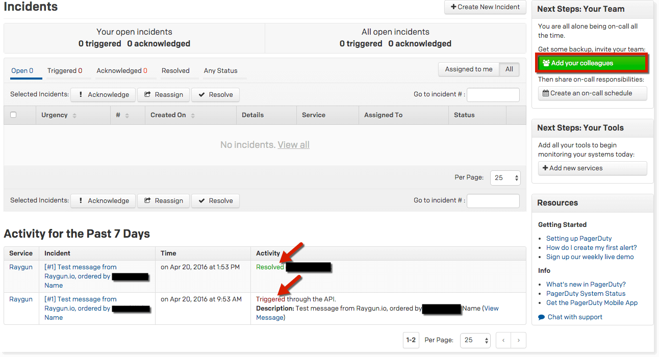 PagerDuty working with Raygun