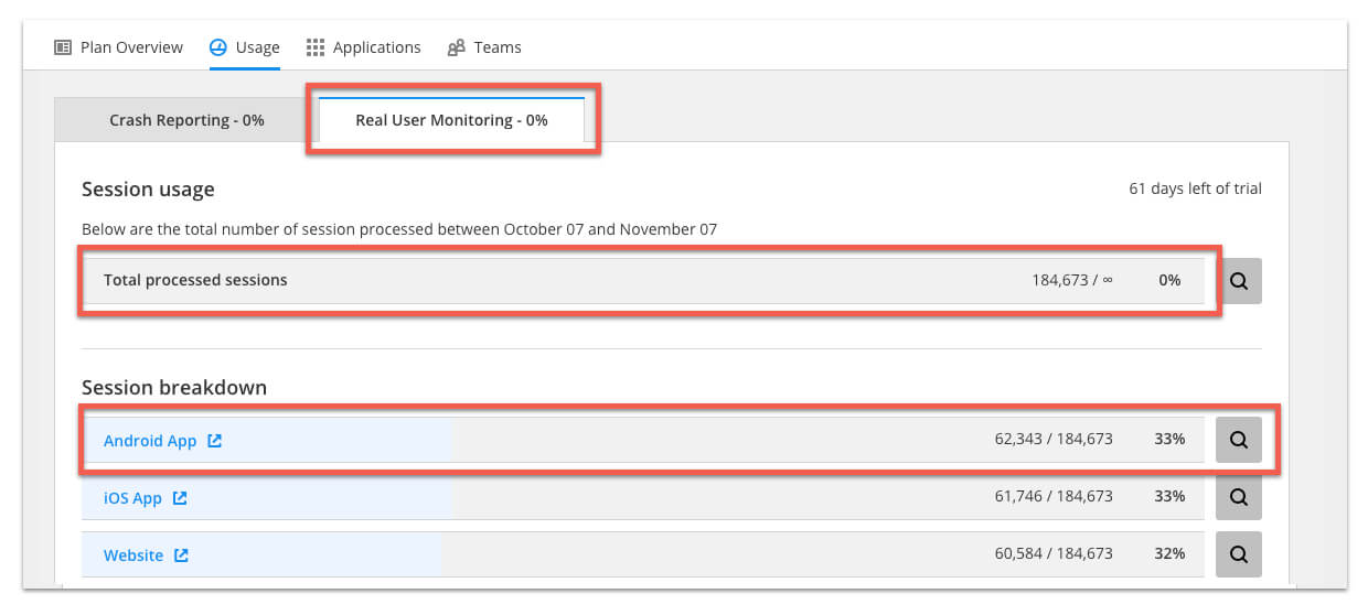 The usage tab is one of the most effective ways of managing your Raygun error quota