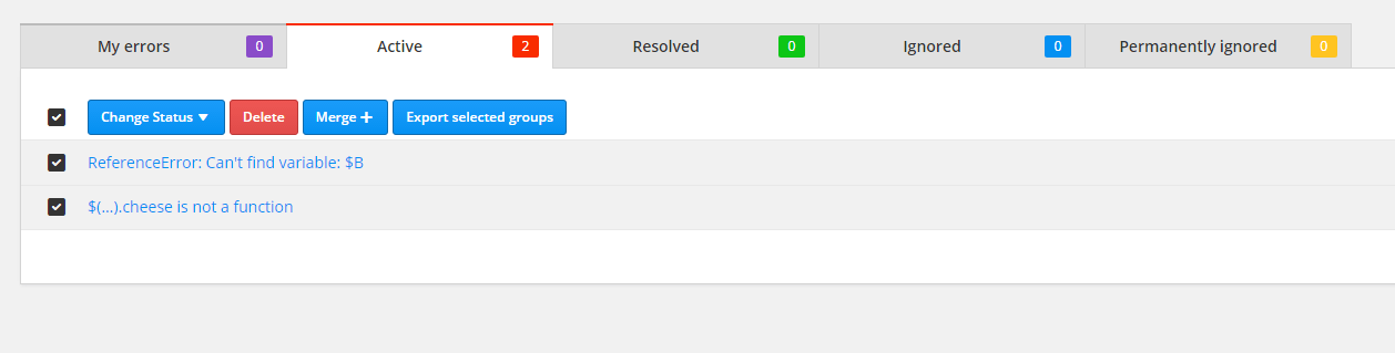 Select the red active tab to start t he exports functions process