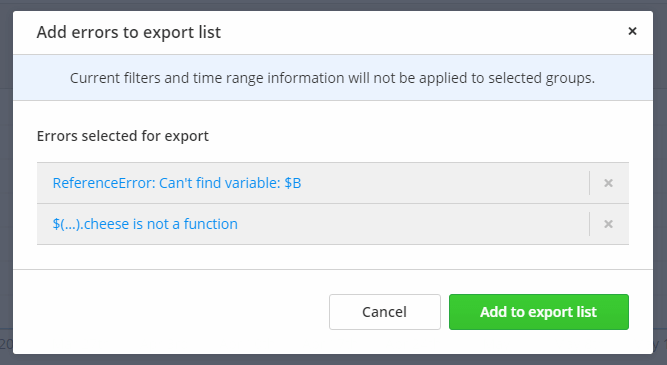 Adding errors to the export functions list is easy 