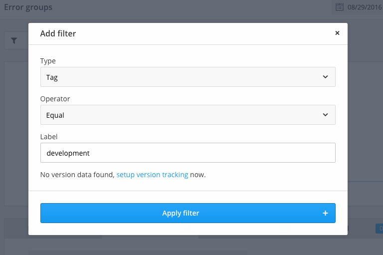 Filtering Raygun Tags