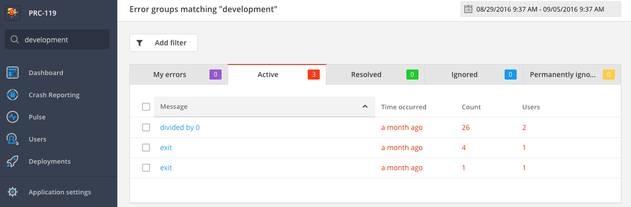 Searching Raygun Tags