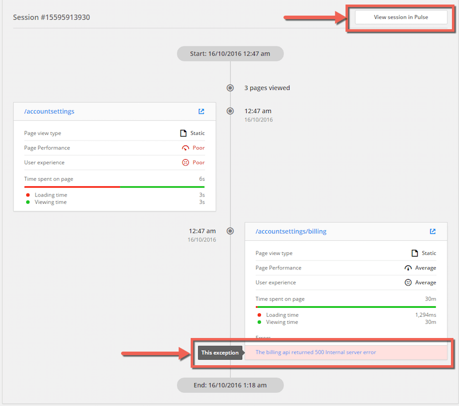 RUM session inside Crash Reporting - full stack trace information