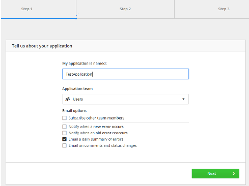Manage email notifications when you first add a new application 