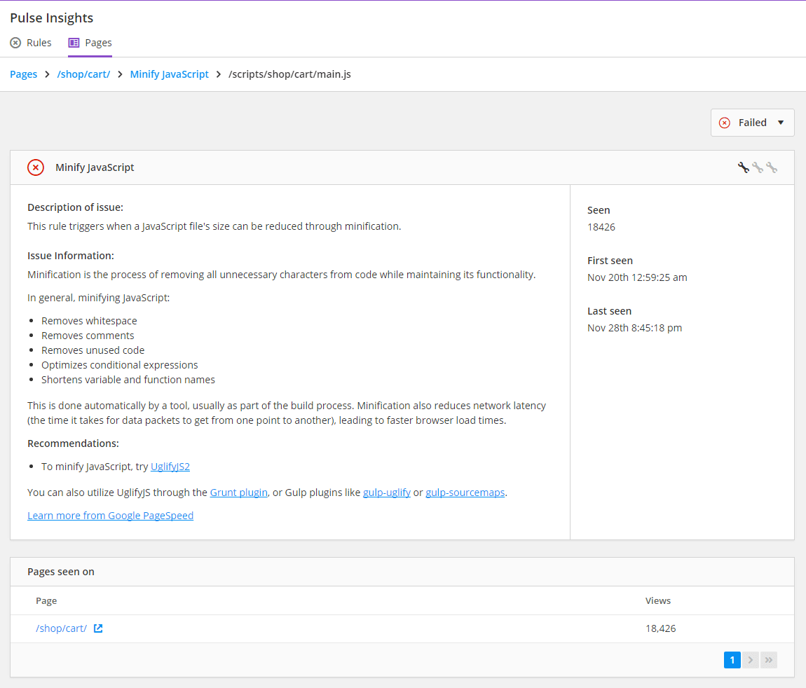 Use the Pulse Insights script to adopt an attitude of progressive web optimization 