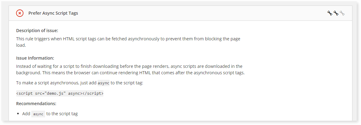 Prefer async tags is a good way to improve website performance