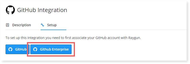 Choose to either set up the regular GitHub or GitHub Enterprise
