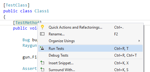 The Visual Studio Unit testing framework is easy to use
