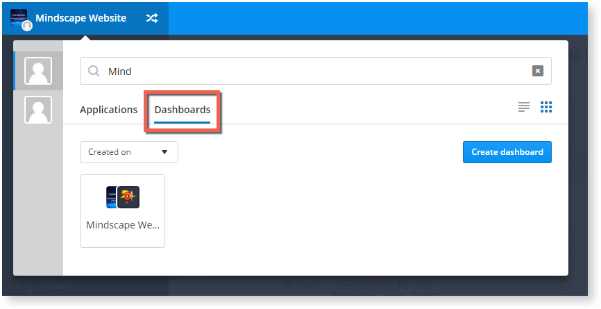 When creating multiple dashboards, the new Raygun app switcher is the easiest way of toggling between them