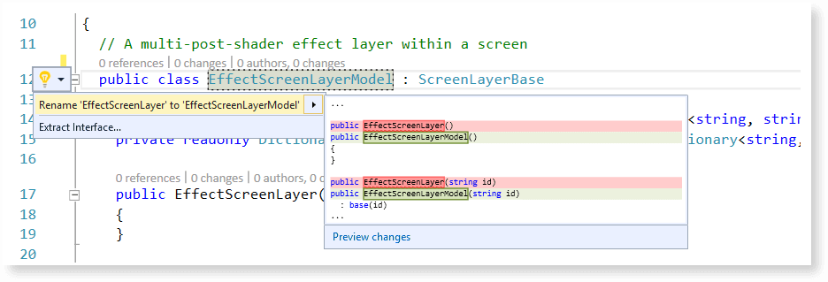 Visual Studio features - renaming