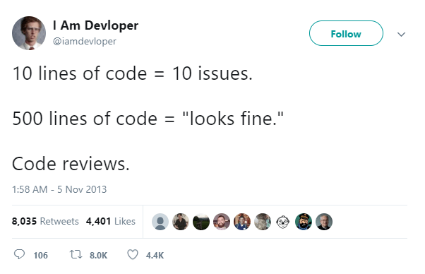 10 lines of code = 10 issues