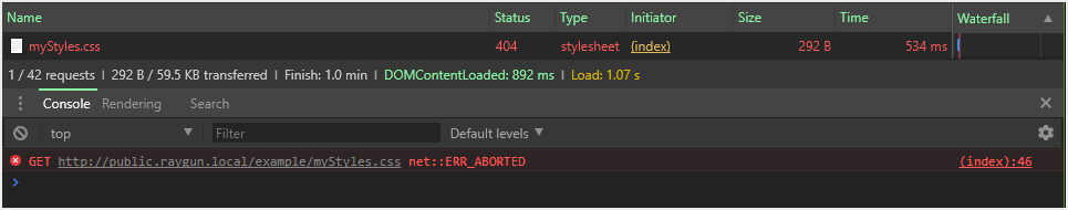 Common front-end mistakes: developer tools are showing an error